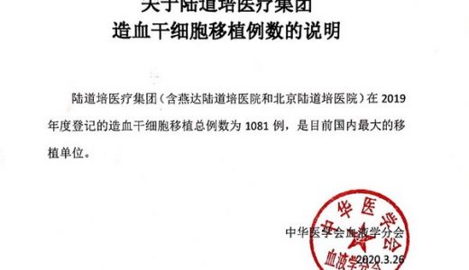 跨越式发展，陆道培医院全年完成“1081例”造血干细胞移植