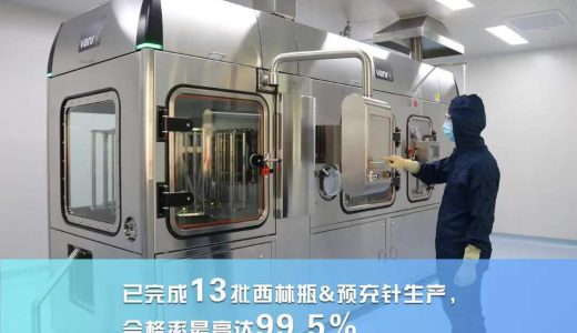 药明生物机器人无菌生物制剂灌装线成功完成预充针灌装