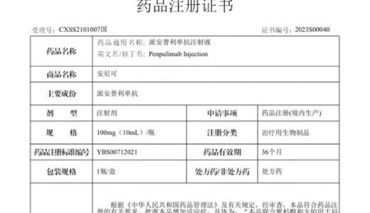 中国药监局批准安尼可治疗局部晚期或转移性鳞状非小细胞肺癌适应症