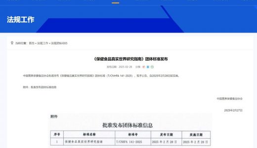 保健食品真实世界研究标准出炉，填补行业空白